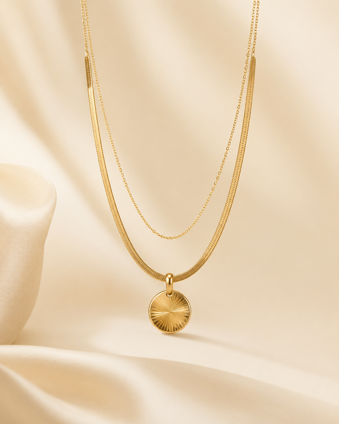 Gold layered necklace from The Exclusive